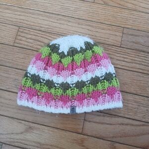 The North Face Kids Multicolor Knit Beanie - Pink, Green & White